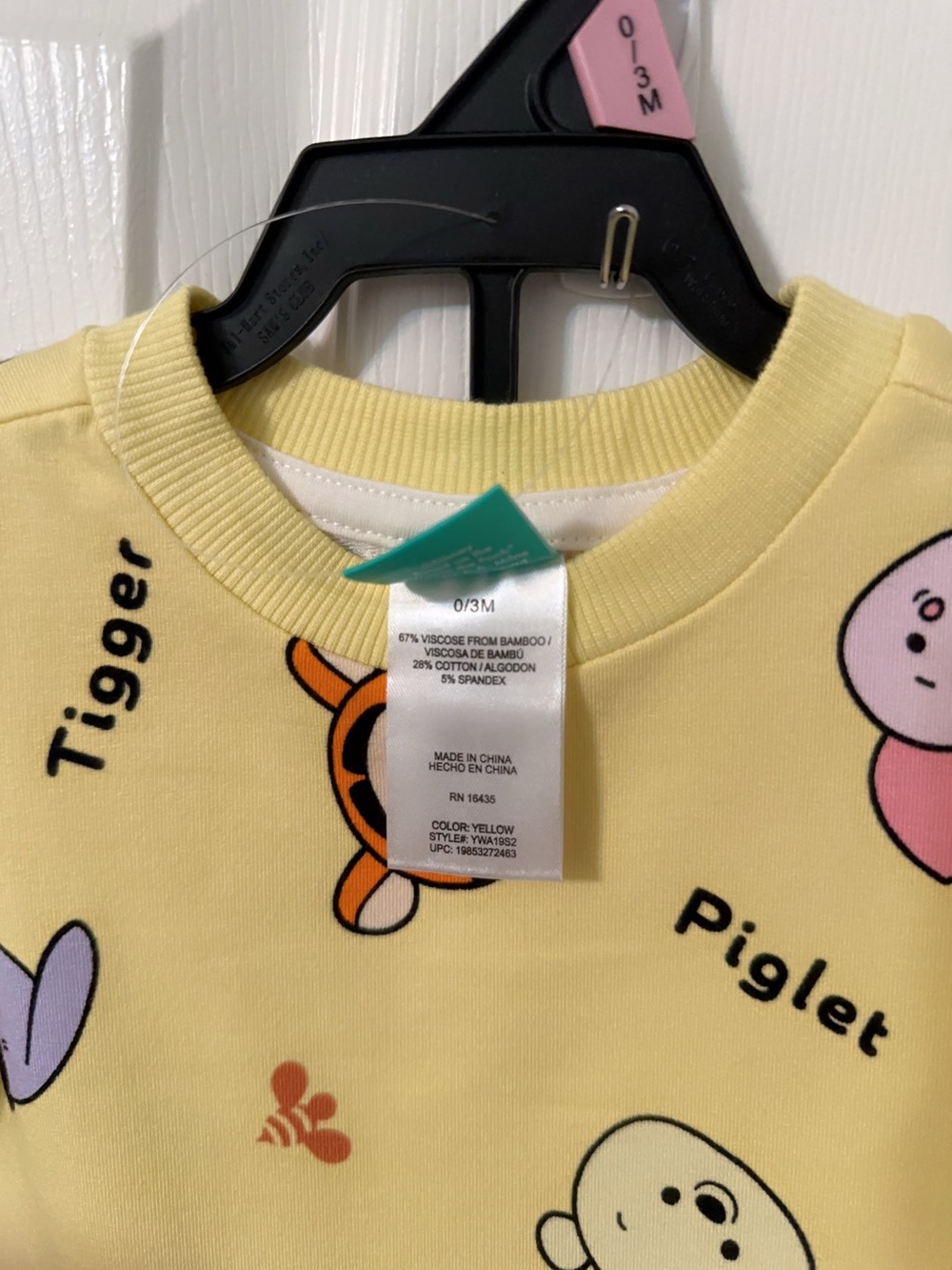 Disney Yellow Winnie the Pooh Baby Boy 2 Piece French Terry Short Set - Picture 10 of 11
